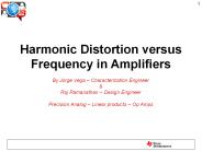 Harmonic Distortion versus Frequency in Amplifiers