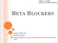 Beta Blockers PowerPoint PPT Presentation