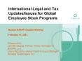 International Legal and Tax Updates/Issues for Global Employee Stock Programs PowerPoint PPT Presentation