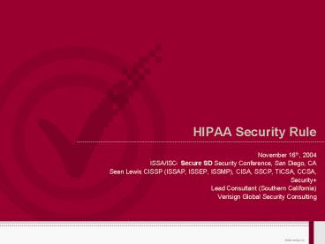 HIPAA Security Rule