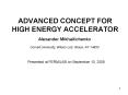ADVANCED CONCEPT FOR HIGH ENERGY ACCELERATOR PowerPoint PPT Presentation