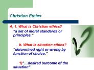 Christian Ethics