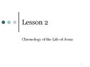 Chronology of the Life of Jesus