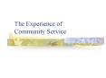 The Experience of Community Service PowerPoint PPT Presentation