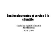 Gestion des ventes et service 