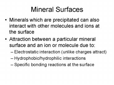 Mineral Surfaces