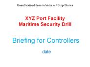XYZ Port Facility Maritime Security Drill