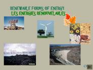 RENEWABLE FORMS OF ENERGY LES ENERGIES RENOUVELABLES
