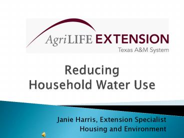 Reducing Household Water Use