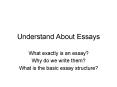 Understand About Essays PowerPoint PPT Presentation