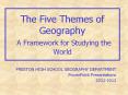 The Five Themes of Geography A Framework for Studying the World PowerPoint PPT Presentation
