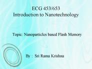 ECG 453/653 Introduction to Nanotechnology