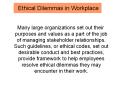 Ethical Dilemmas in Workplace PowerPoint PPT Presentation