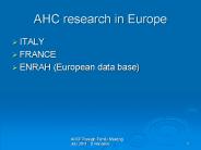 AHC research in Europe