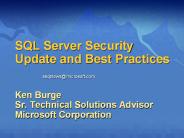 SQL Server Security Update and Best Practices