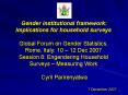 Gender institutional framework: Implications for household surveys PowerPoint PPT Presentation