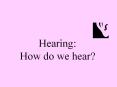 Hearing:%20How%20do%20we%20hear? PowerPoint PPT Presentation