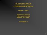 The Use of Census Data in the