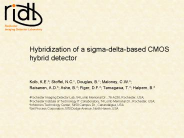 Hybridization of a sigma-delta-based CMOS hybrid detector