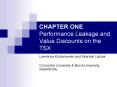 CHAPTER ONE Performance Leakage and Value Discounts on the TSX PowerPoint PPT Presentation