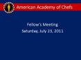 American Academy of Chefs PowerPoint PPT Presentation