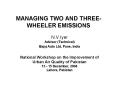 MANAGING TWO AND THREE-WHEELER EMISSIONS PowerPoint PPT Presentation