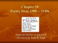 Chapter 10 Poetry from 1900 -- 1930s PowerPoint PPT Presentation