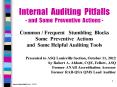 Internal Auditing Pitfalls - and Some Preventive Actions - PowerPoint PPT Presentation