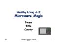 Healthy Living A-Z Microwave Magic PowerPoint PPT Presentation