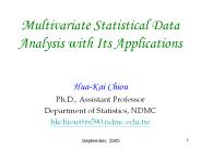Multivariate Statistical Data Analysis with Its Applications