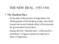 THE NEW DEAL: 1933-1941 PowerPoint PPT Presentation