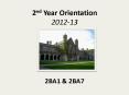 2nd Year Orientation 2012-13 PowerPoint PPT Presentation