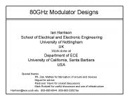 80GHz Modulator Designs