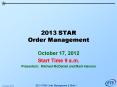 2013 STAR Order Management PowerPoint PPT Presentation