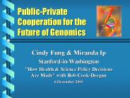 Public-Private Cooperation for the Future of Genomics