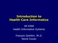 Introduction to Health Care Informatics PowerPoint PPT Presentation