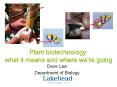 Plant biotechnology: what it means and where we PowerPoint PPT Presentation