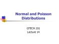 Normal and Poisson Distributions PowerPoint PPT Presentation