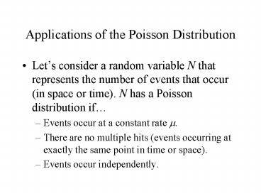 Applications of the Poisson Distribution presentation | free to download