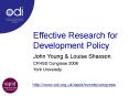 Effective Research for Development Policy PowerPoint PPT Presentation