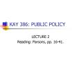 KAY 386: PUBLIC POLICY PowerPoint PPT Presentation