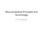 Musculoskeletal Principals and Terminology