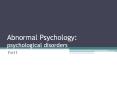 Abnormal Psychology: psychological disorders PowerPoint PPT Presentation