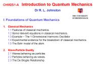 CHM2S1-AIntroduction to Quantum Mechanics  Dr R. L. Johnston
