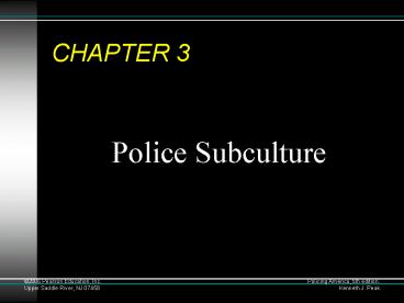Police Subculture