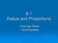 8-1 Ratios and Proportions PowerPoint PPT Presentation