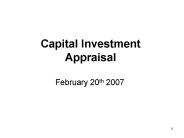 Capital Investment Appraisal