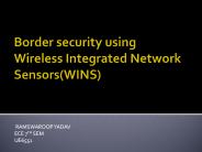 Border security using Wireless Integrated Network Sensors(WINS)