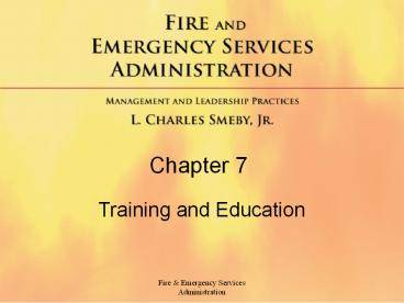 Training and Education