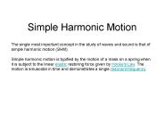 Simple Harmonic Motion